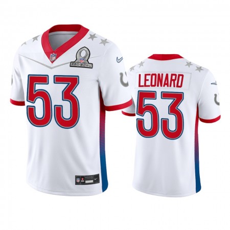 Miesten Indianapolis Colts NFL Pelipaita Shaquille Leonard 53 Game Valkoinen 2022 AFC Pro Bowl
